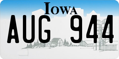 IA license plate AUG944