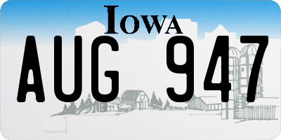 IA license plate AUG947