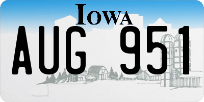 IA license plate AUG951