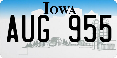 IA license plate AUG955