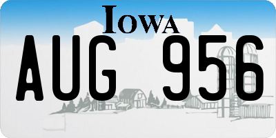 IA license plate AUG956
