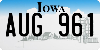 IA license plate AUG961