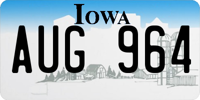 IA license plate AUG964