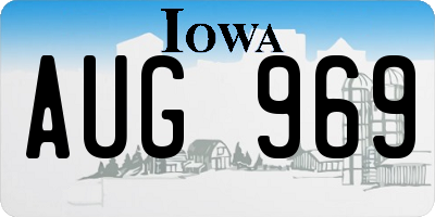 IA license plate AUG969