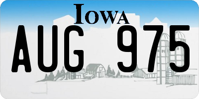 IA license plate AUG975