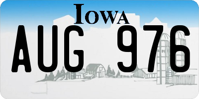 IA license plate AUG976
