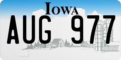 IA license plate AUG977