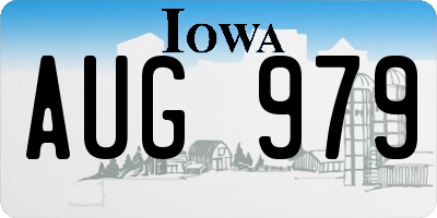 IA license plate AUG979