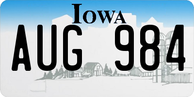 IA license plate AUG984