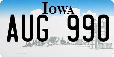 IA license plate AUG990