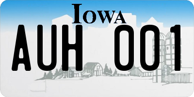 IA license plate AUH001
