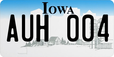 IA license plate AUH004