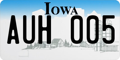 IA license plate AUH005