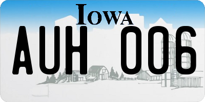 IA license plate AUH006