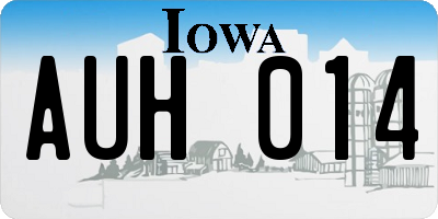 IA license plate AUH014