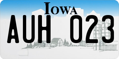 IA license plate AUH023