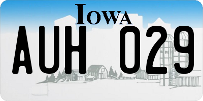 IA license plate AUH029