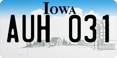 IA license plate AUH031