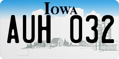 IA license plate AUH032