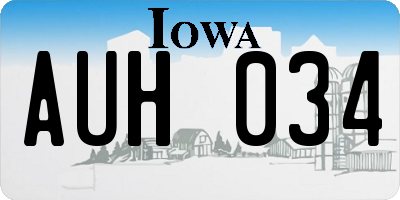 IA license plate AUH034