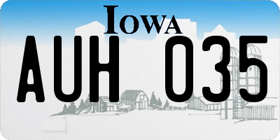 IA license plate AUH035