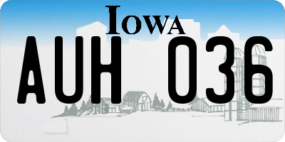 IA license plate AUH036