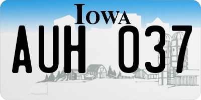 IA license plate AUH037