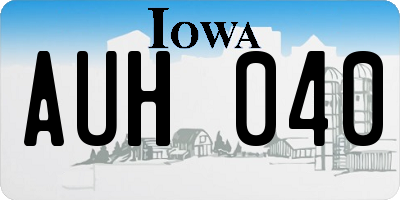 IA license plate AUH040