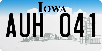 IA license plate AUH041