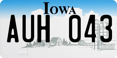 IA license plate AUH043