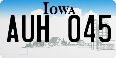 IA license plate AUH045