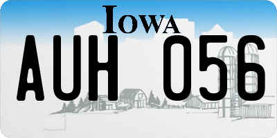 IA license plate AUH056