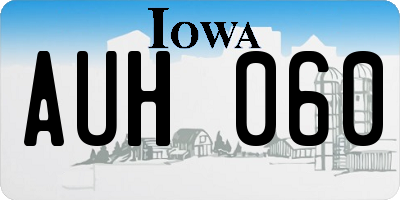 IA license plate AUH060