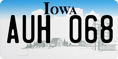IA license plate AUH068