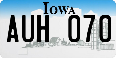 IA license plate AUH070