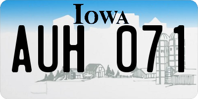IA license plate AUH071