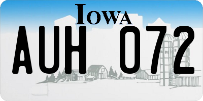 IA license plate AUH072