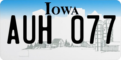 IA license plate AUH077
