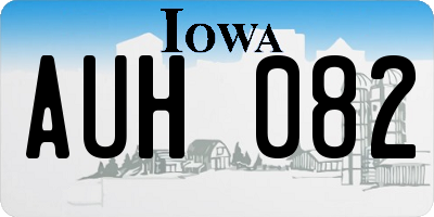 IA license plate AUH082