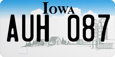 IA license plate AUH087