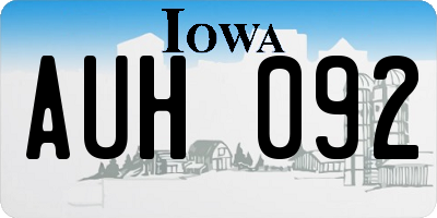 IA license plate AUH092