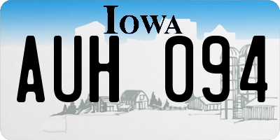 IA license plate AUH094