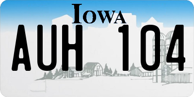 IA license plate AUH104