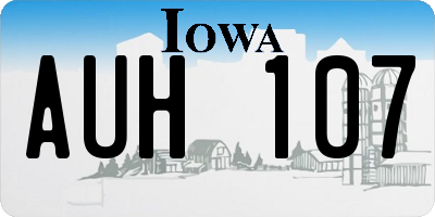 IA license plate AUH107