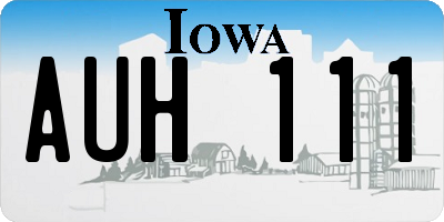 IA license plate AUH111