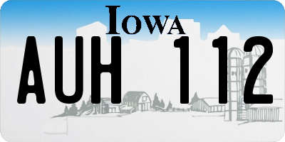 IA license plate AUH112
