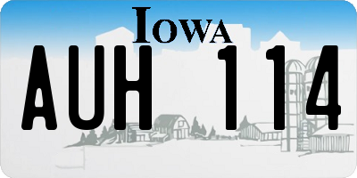 IA license plate AUH114
