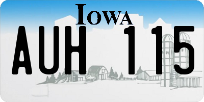 IA license plate AUH115
