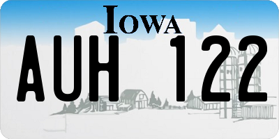 IA license plate AUH122