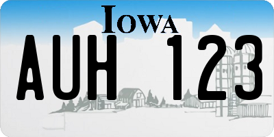 IA license plate AUH123